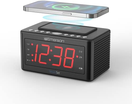 7-цветен Bluetooth-колона Емерсън Smartset - Стереозвук с мощност 10 W, безжична зареждане с мощност 15 W