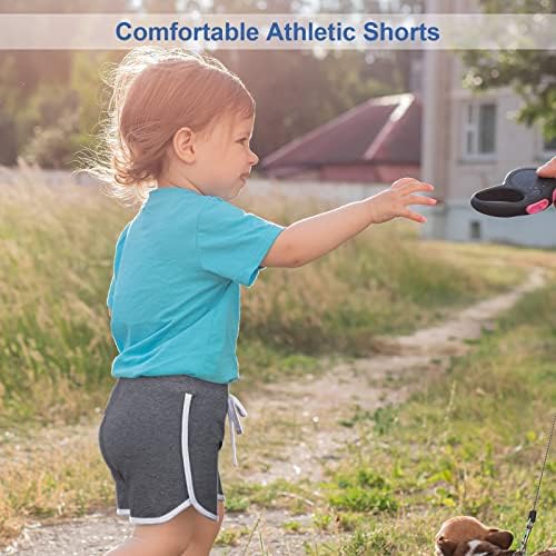 Resinta 4 Опаковки Спортни Къси панталони за Момичета Памучни Спортни Шорти За Бягане, Спортни къси Панталони за