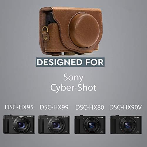 Кожен калъф MegaGear Някога Ready за фотоапарат, съвместим с Sony Cyber-Shot DSC-HX95, DSC-HX99, DSC-HX80, DSC-HX90V