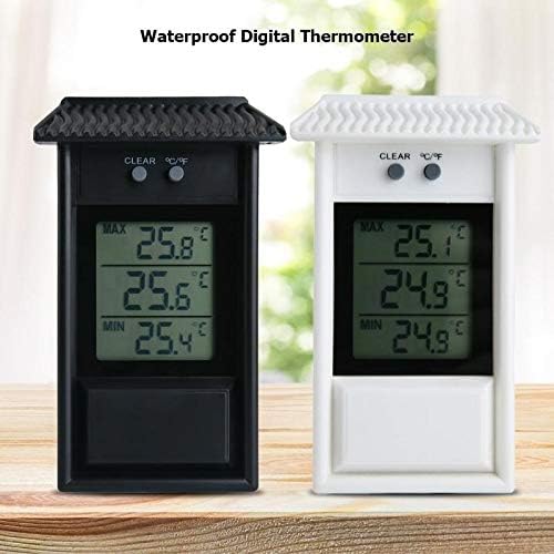 JAHH стаен термометър Водоустойчив цифров уличен термометър, влагомер за измерване на температурата и влажността