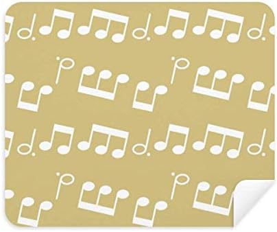 Бели Музикални Ноти Светло Жълт Плат За Почистване на Екрана за Пречистване на 2 елемента Замшевой Тъкан