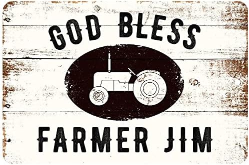 Модел Поп Персонализирани Бог да ви Благослови Ферма В селски стил от Барнвуда Метален Знак (12x18 инча)