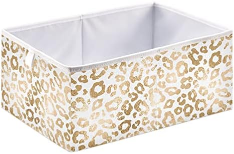 Кутии за съхранение CaTaKu Gold Леопард Animal Cube за Организиране, Правоъгълни Тъканни Куба За съхранение,