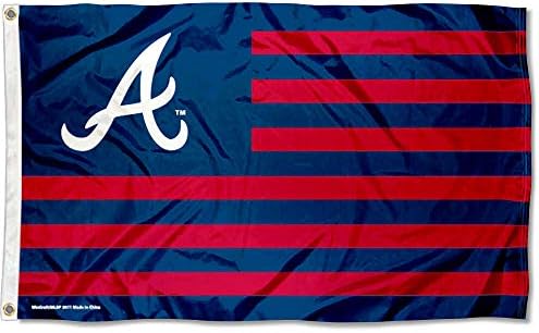 Атланта Звездно-Шарени Американски Флаг 3x5 Банер