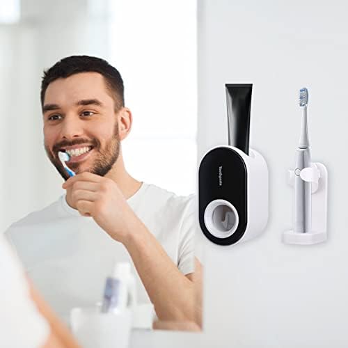 Опаковка на паста за зъби и 2 Поставки за Електрическа Четка за Зъби, Автоматична Сокоизстисквачка за Паста за зъби, Стенен