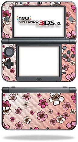 Калъф MightySkins от въглеродни влакна за Nintendo New 3DS XL (2015 г.) - Син на цветя | Защитно, трайно текстурированное