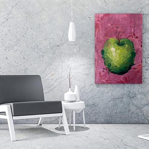 Картина с маслени бои Зелена Ябълка, Различни Стенно Изкуство, Стенно Изкуство за Кухня, Здравословното Хранене,