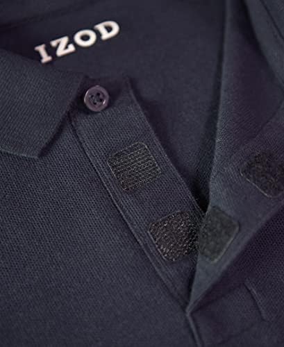 Адаптивни риза Поло с къс ръкав за училищна униформа IZOD за момчета, закопчалки на велкро и Изкуствени бутони, Лесна Хапка