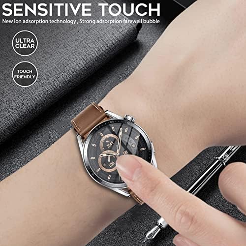 Съвместимост с защитно фолио за екрана Huawei Watch GT 3 46 мм, защитен слой от закалено стъкло AWADUO, съвместима с Huawei Watch GT 3 46 мм, изработени от истинско стъкло
