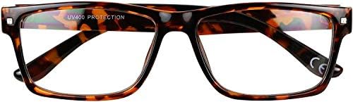 Basik Eyewear ShadyVEU Тесни Правоъгълни Очила за Мъже И Жени С Прозрачни Лещи Стандартна Рамка Nerd Demo UV400