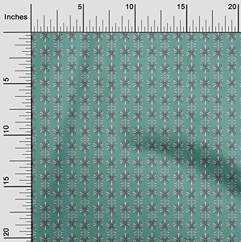 Тъкан от вискозного джърси oneOone, кърпа с принтом полка точки и цветя блок, ширина 60 см