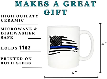 Изодранная Тънка Синя Линия Кафеена Чаша САЩ Blue Lives Matter Флаг на Полицай Американската Подкрепа на Правоприлагащите
