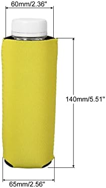 Ръкави-охладители за консерви MECCANIXITY, Изолирани Сгъваеми Неопренови Капачки за тънки кутии-бутилки с капацитет от 12 унции, Жълта опаковка от 8 броя