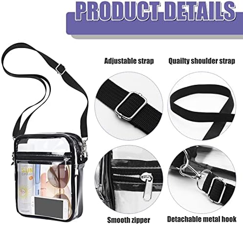 AURUZA 1 опаковка или 2 опаковки от Прозрачно чантата си, Одобрен Стадион, Прозрачна чанта През рамо, Регулируема