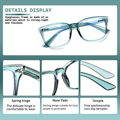 JOSCHOO 2 опаковки прогресивно многофокусных компютърни очила за четене със защита от синя светлина за жени