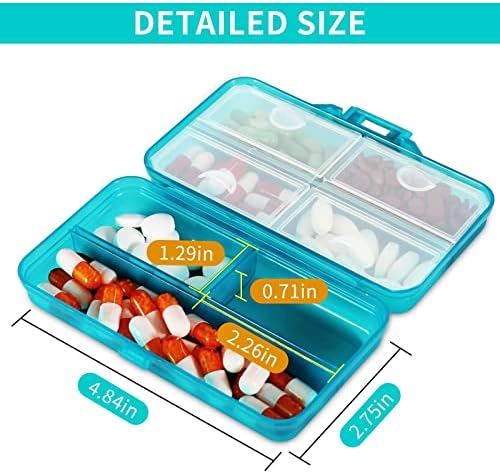 Пътен Органайзер за Таблетки Опаковка за таблетки на седмица със 7 Отделения, Преносим Калъф за хапчета в чантата или
