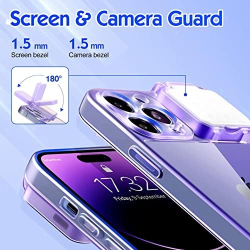 Калъф CEXHG с led подсветка за селфи за iPhone 12 Pro Max, калъф с подсветка, Акумулаторна батерия, Съвместим-Осветление за грим в реално време-ТИК Tok-Video-Selfie за жени (лилаво, за iPh