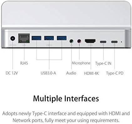 ХЪБ WYFDP USB C, с Регулируема Стойка-Държач Type C за докинг станция USB3.0 RJ-45 PD HDMI-Съвместим Адаптер-Сплитер