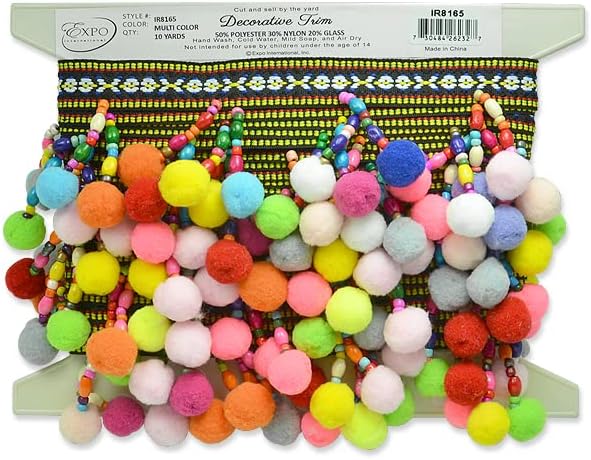 Декорация разноцветни ресни с pom-помераните от Ярд Каспар | (Период от 10 ярда)