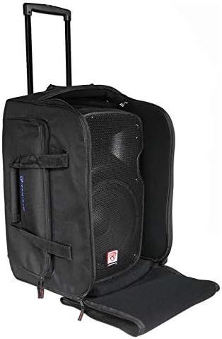 Пътна чанта с колела Rockville за 12-инчови говорителя DJ PA с дръжка за носене + колела (SB12L)
