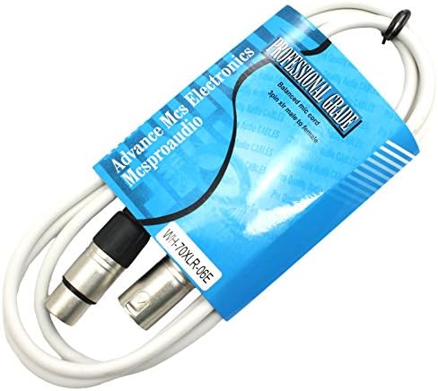MCSPROAUDIO 6 фута кабел за микрофон XLR от мъжа към жената (бял)