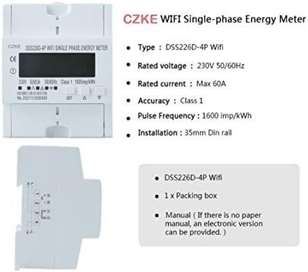 XNWKF DDS226D-4P Монофазен WiFi Умен Брояч на Енергия Контролен Автоматична функция Таймер със Защитата от напрежение Ток 60A 90-300 В