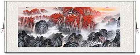 Skyseen Азиатската Стенни Рисувани С Водопад, Пейзаж с Река, Копринен Свитък - Есен Планинска река (泰山日日)