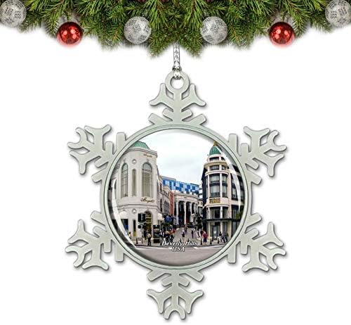 Умсуфа САЩ Америка Бевърли Хилс, Родео Драйв Коледен Орнамент за Украса на Елхата Crystal Метален Сувенир Подарък