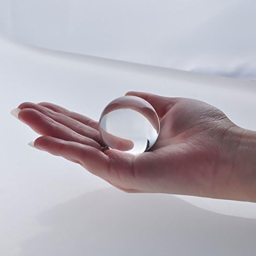 H & D Crystal 1,6-инчов Прозрачен Кристална Топка-Сфера с Кристал Стойка (40 мм)