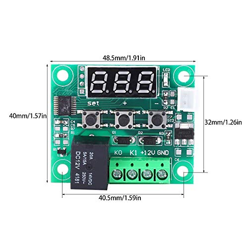 Превключвател за контрол на температурата W1209, 2 елемента Модул дигитален регулатор на температурата на DC 12V, Мини Превключвател Модул за контрол на температура от -
