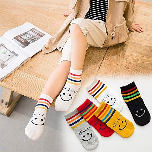 10 Чифта детски памучни чорапи Happy Smile Face Crew, Устойчиви към миризмата, са идеални за малки деца,