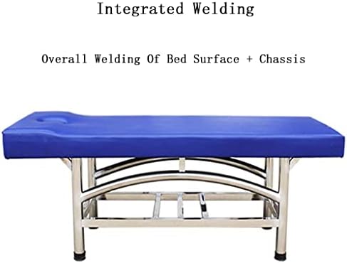 Масажът легло ZYHHDP, Спа-маса-стол с Извита структура, рамка от неръждаема стомана, гъба с висока плътност, за салон, клиники, салон татуажа на миглите (Цвят: синьо разм