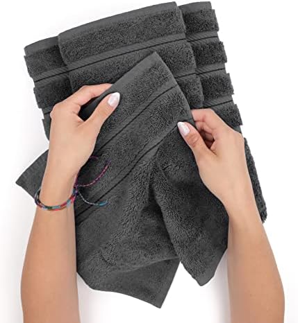 Луксозен комплект Хавлиени кърпи от американския Мек Лен от 4 теми, Хавлиени Кърпи от турски памук за баня, са Много