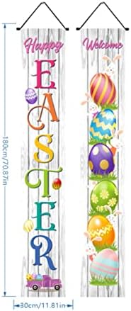 Честит Великден на верандата знак на Великден верандата знак великденски поздрав виси банери честит Великден