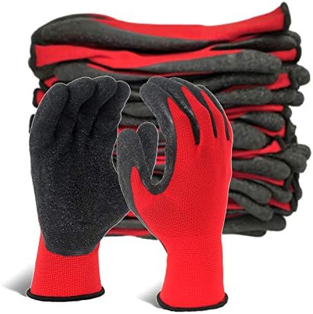 Предпазни Работни Ръкавици Evridwear от Латекс, каучук с Ръчно покритие, Предпазни Работни Ръкавици за Мъже И Жени, Универсални,