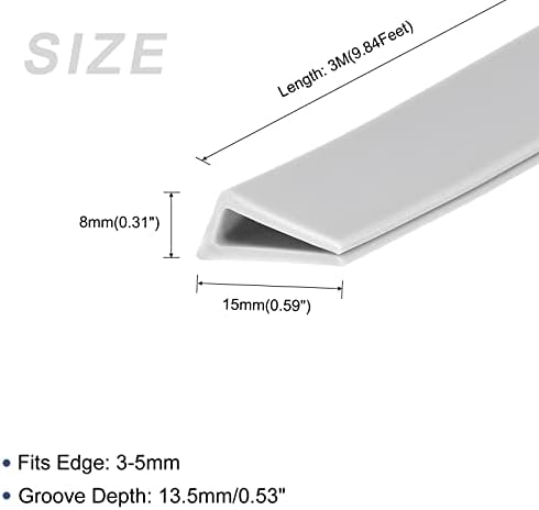 Край METALLIXITY (3 м/9,84 ft) 1 бр. силиконов U-образен канал е Подходящ за Уплътнителен ръб на лентата 3-5 мм - за прозорци