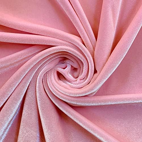 Нови тъкани Daily Princess Светло Розово Еластична Кадифе тъкан от полиестер и Ликра за бантов, горните възли,