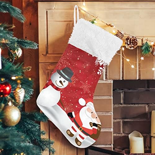 Коледни Чорапи с Снеговиком, Дядо Коледа, Определени от 1 Коледните Чорапи с Коледа, 18 Инча, Чорапи за Окачване на Камината,