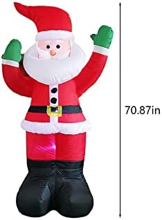 6-футовое Надувное украса Дядо Коледа за употреба на открито на закрито, Коледни надувное украса Дядо Коледа 2023