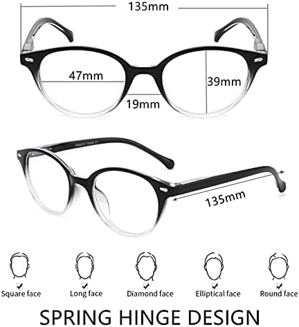 CRGATV 3 опаковки на Очила за четене, Блокер Синя светлина Компютърни Ридеры, Ретро кръгли, Лек Дизайн, Антирефлексно покритие и напрежение на очите-за мъже и жени (увел