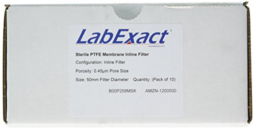 Вграден филтър LabExact 1200500, Стерилна, мембрана от PTFE, 0,45 μm, 50 мм (опаковка от 10 броя)