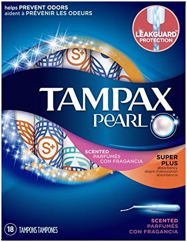 Тампони Tampax Pearl с Пластмасов апликатор, Отлична впитываемость, Свеж аромат, брой 18 бр.