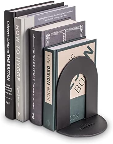 АКО Поп Книгата края на Единични Bookend за книги, Модерен цвят - Черен