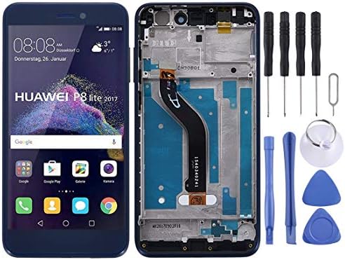 Резервни Части за замяна на ЙОНГ LCD и цифров преобразувател в пълно Сглобяване с рамка за Huawei P8 Lite (2017) резервни Части за ремонт (Цвят: синьо)