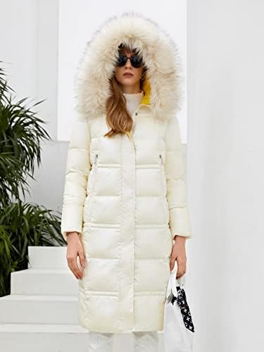 Дамско палто EDWOL, Топлото Naka яке с пухкава, довършителни работи, Модерно Очарователно Уникално Сладко козина (Цвят: бежов,