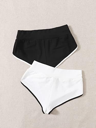 Дамски къси панталони AUTOOI, 2 пакета спортни шорти, къси Панталони за жени (Размер: Средно)