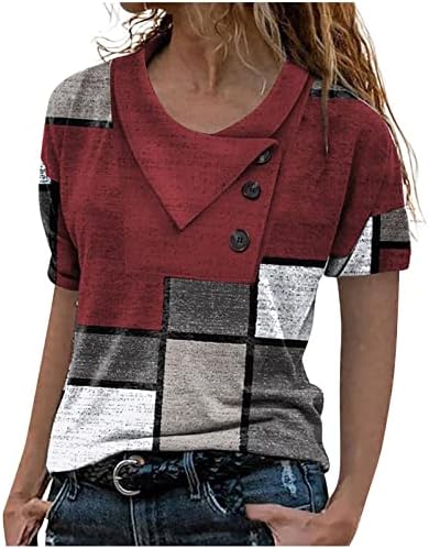 Есенно-Лятна Тениска Свободно Намаляване на Дамски тениски с Къс Ръкав, Ежедневна Блуза с Графичен Дизайн на Тениска за Момичета