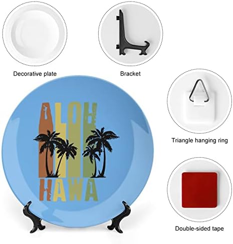 Aloha Hawaii Ретро Керамична Декоративна Чиния за Сърфиране със Стойка По Поръчка от Костен Порцелан Домашна Чиния за Всекидневна Домашна Кухня