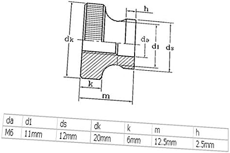 X-DREE 20pcs Ядки с накаткой за изравняване на палеца M6 за 3D-принтер с пружинным топъл легла (20pcs M6 nivelación