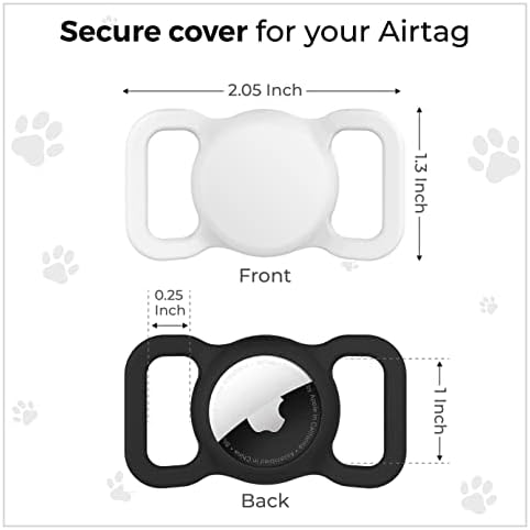 Силиконов нашийник Suhsai с въздушна етикет за Apple Airtags, калъф-стойка за кучета със защитата от загуба на, 2 опаковки,